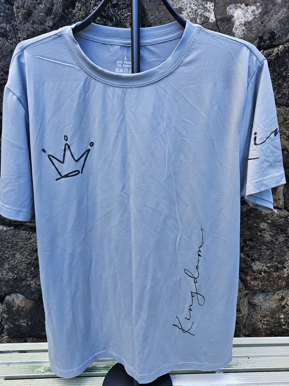 Lot Of 2 Mens Shirt.  1 Light Blue And 1 Black  Graphic Tee with Crown Print